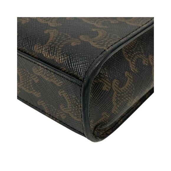 Pre Loved Celine Ava Bag Triomphe Canvas Tote Women Brown Shoulder Bags - Picture 3 of 8